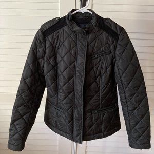 Womens Black French Connection Quilted Jacket Size 6